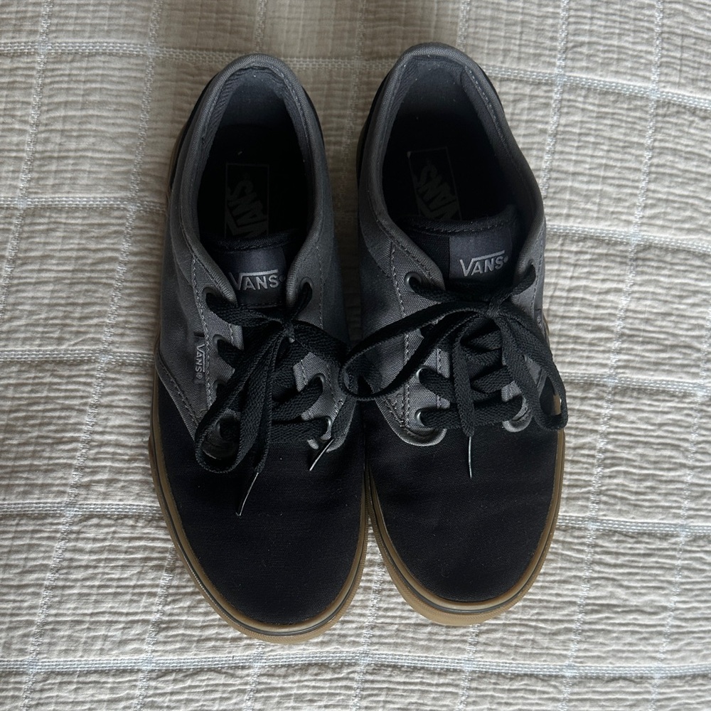 Vans Youth 5.5 Black and Gray Sneakers